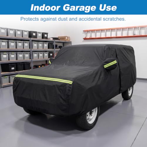 Image of QUNSUNUS Car Cover for Ford Bronco 1965-1977 Waterproof with Cotton, Zipper