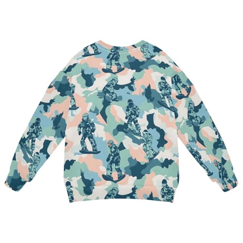 Camo Fleece Lined Pullover Toddler Crewneck Sweatshirt Boys Long Sleeve Lounge Spring Outfits Top2
