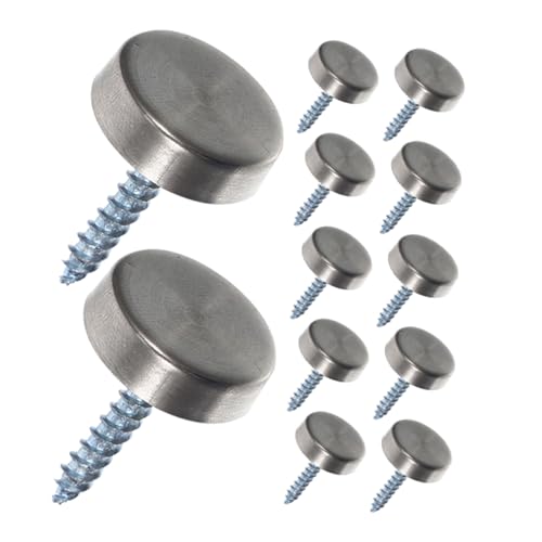 LALAFINA 12pcs Mirror Cover Nails Stainless Steel Decorative Upholstery Screws for Wardrobe