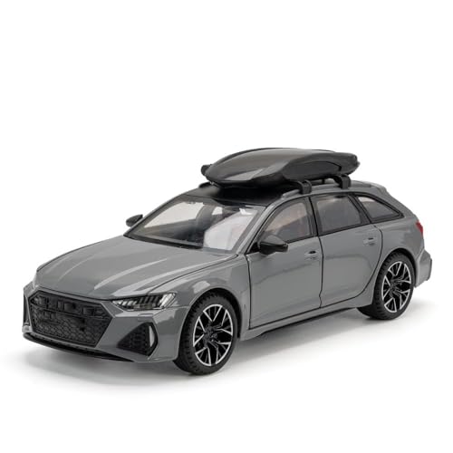Image of Diecast RS6 Toy Car 1:24 Scale Model,Pull Back Vehicles Alloy Simulation Supercar with Lights and Sound Also for Car Dashboard,Kids,Adult (Grey)