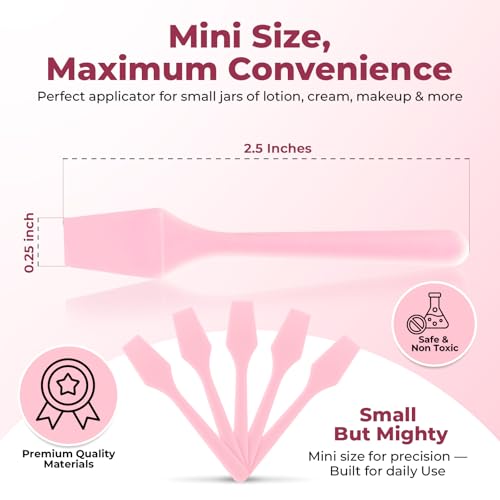 Kopperko Cosmetic Spatulas (2.5”, 100 Pack) - Small Plastic Spatula for Cosmetics, Creams & Crafts | Essential Esthetician Supplies | Makeup Spatula or Multipurpose Mini Applicator for Skincare | Pink