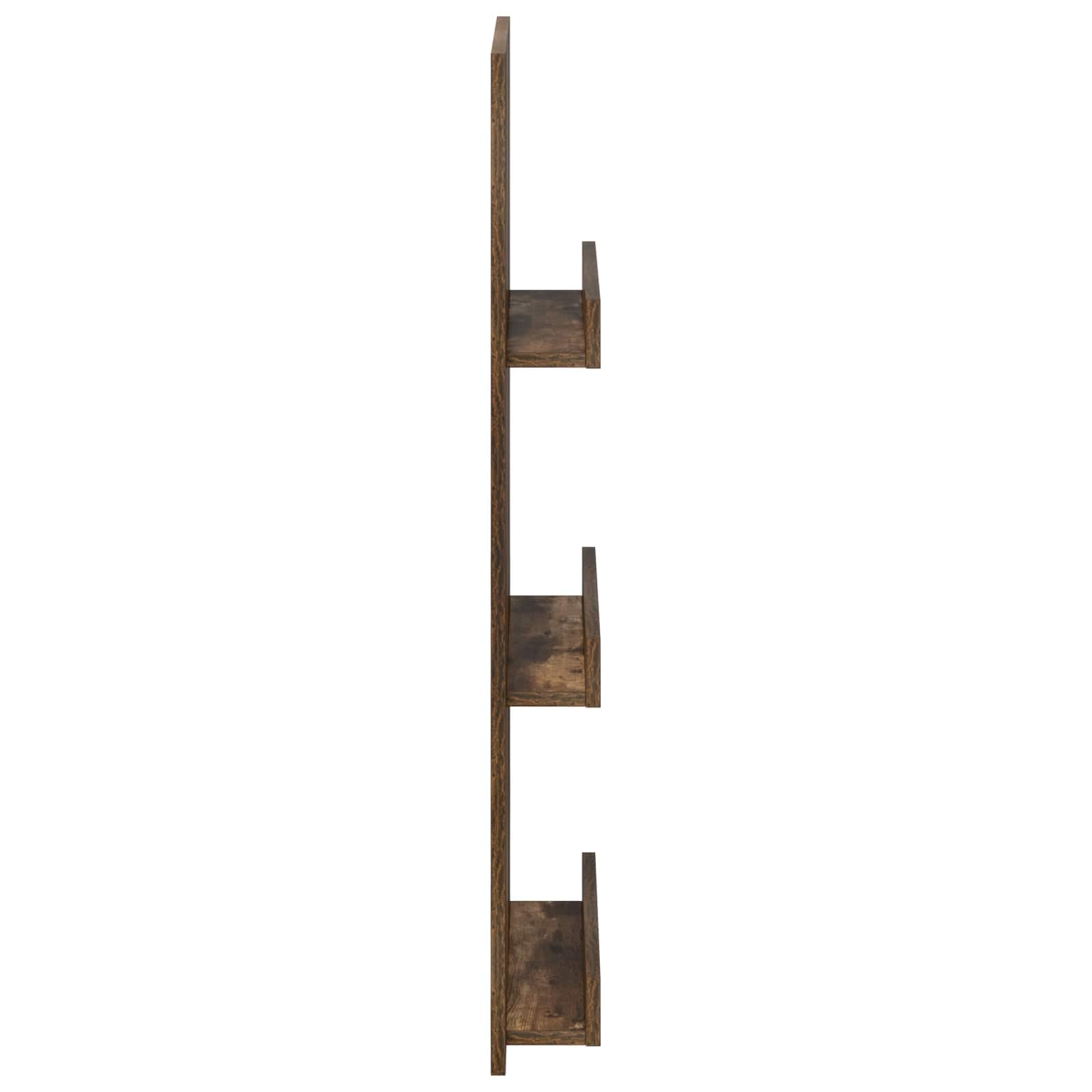 Mangloder - Portariviste in rovere affumicato, 43 x 11 x 102 cm, con 3 ripiani, portariviste e portariviste, per soggiorno, ufficio, angolo lettura e interni
