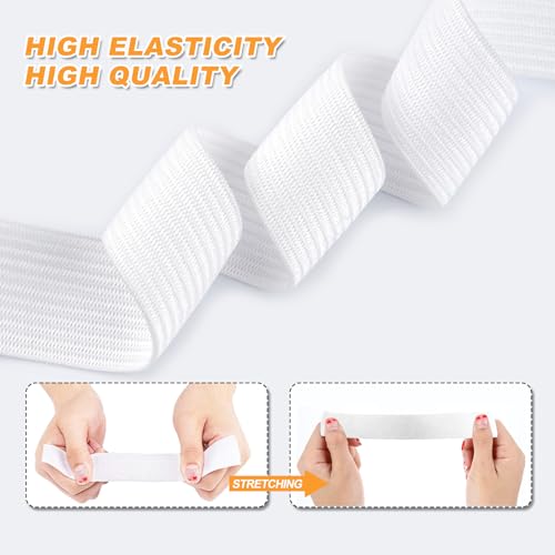 YYTOL Gummiband Nähen 20mm Breit Weiß 20m Elastisches Band zum Nähen Gummizugband Weiß Hosengummi Breites Gummibänder für Hosenbund DIY