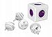 Produktbild Travel-Cube ReWirable Original, Power-Würfel mit 5 Steckdosen, Mehrfach-Steckdose mit Reise-Adapter für DE/FR, UK USA AUS, ohne Kabel, Magenta-weiß