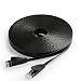 CelerCable - Flat Ethernet Cable Cat6 50ft with Snagless RJ45 Connectors, Slim Network Cable Flat Cat 6 Ethernet Patch Cable, Internet Patch Cable Computer Networking Cord, 50 Feet (Black)