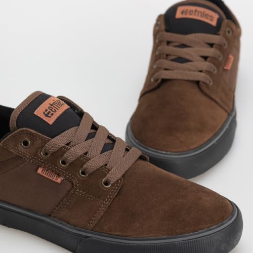 Image of Etnies Barge LS - Classic Skate Look, Slim Vulcanized Silhoutte, Hefty Armored Collar, Reinforced Vulc - Brown /Black - 11