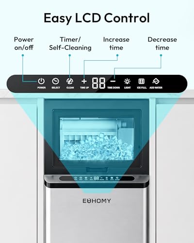 Image of EUHOMY Commercial Ice Maker Machine, 110lbs /24H, Stainless Steel Under Counter Ice Maker with 22lbs Storage, Self-Cleaning, Freestanding Ice Machine for Home /Bar /Cafe /Restaurant