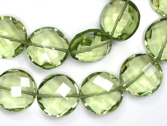 Perles quartz améthyste verte 14mm briolette pour fabrication bijoux - 2