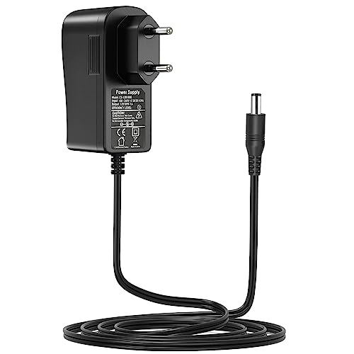 Tonton 12V 1A DC Fuente de alimentación para la cámara de vigilancia IP/CCTV, Cable de alimentación AC a DC, Cargador, Salida DC 12V 1000mA, Entrada AC 100V 240V/50 o 60Hz/0.4A MAX, Enchufe EU, Negro