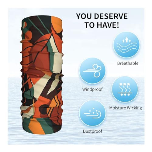Cuello balaclava deportivo abstracto naranja para balaclava, bufanda, bandana para mujer y hombre para motocicleta, ciclismo, esquí y fiesta miniatura 5
