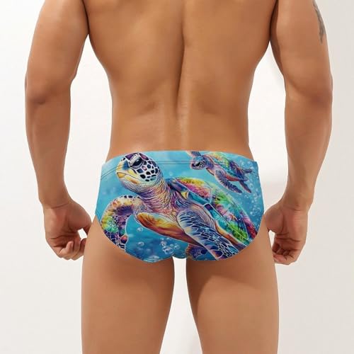 Sea Turtle Family Mens Swim Briefs Sexy Bikini Swimwear Bathing Suits Trunks2