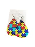 Autism Awareness Earrings/Paper Earrings/Lightweight Earrings