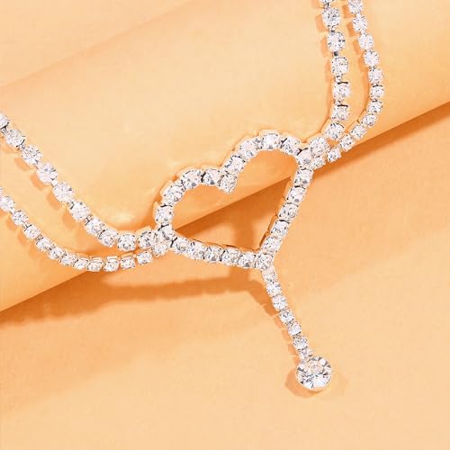 Image of Sora Tuki Ankle Bracelets for Women Waterproof Butterfly Heart Cross Anklets for Women Tennis Rhinestone Anklet Bracelet Large Plus Size Anklets Big Ankle Beach Summer Foot Jewelry