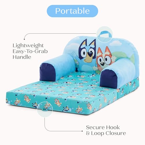 Delta Children - Bluey Cozee Buddy Flip-Out Kids Chair, Blue - image 6