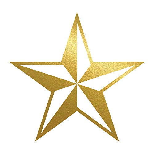 Image of JMM Industries Nautical Star Vinyl Decal Sticker Car Window Bumper Premium Quality UV Resistant Die Cut (Gold, 5-Inches)
