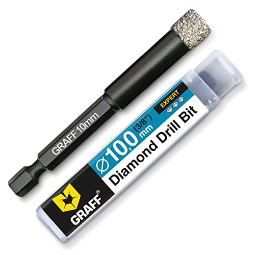 GRAFF Kakelborr 10 mm – diamantborr för kakel, porslin stengods, granit, keramik, sten – borr med sexkantsskaft