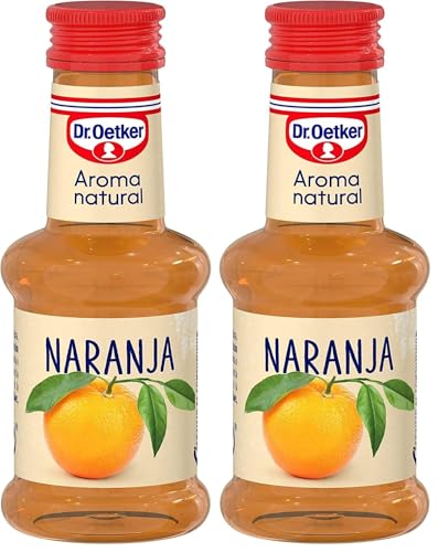 DR. OETKER Aroma Natural de Naranjas , Aroma Natural Líquido de Naranja Especial para Postres y Batidos - Envase de 35ml (Cantidad Aproximada para 10 Dosificaciones) (Paquete de 2)