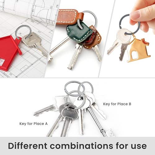 Image of MoHern Titanium Key Rings, 3 Pack Heavy Duty, Large Key Ring for Dog Tag, Side Pushing Quick Release, Durable Round Key Ring