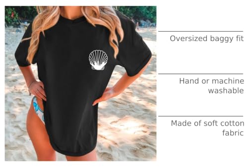 Image of Hawaiian T Shirts for Women Oversized Aesthetic Hibiscus Flower Beach Shirt Teens Preppy Tropical Graphic Tee Tops