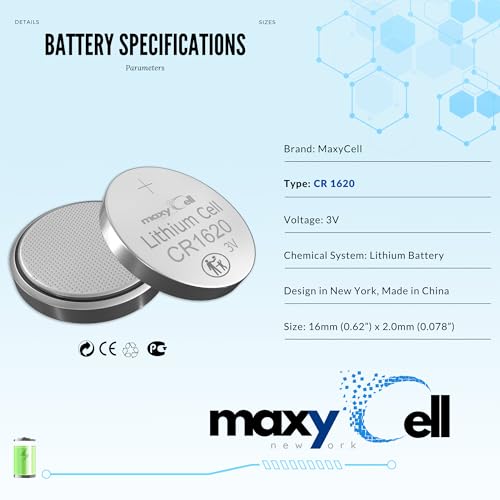 Image of CR1620 Lithium Coin Cell Battery 3V High-Capacity Long-Lasting Reliable Power for Watches, Key Fobs, Toys, Calculators, Medical Devices, Thermometers, Leak-Proof DL1620 ECR1620 (18 Pack)