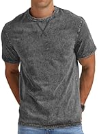High quality cotton t-shirt, the fabric is soft and comfortable, good breathability, washed cotton with a vintage effect, soft, comfy and breathable while perfect for casual and business casual wear. Unique "X" stitching design under the collar, maki...