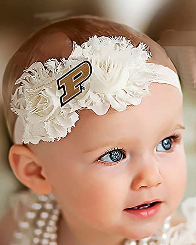 Image of Purdue Boilermakers Baby/Toddler Shabby Flower Hair Bow Headband