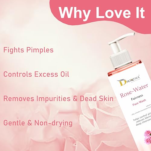 Image of Drontika Wild & Pure Rose Water Fairness Face Wash - Brightening & Hydrating Cleanser for Radiant, Even Skin Tone 100ml.
