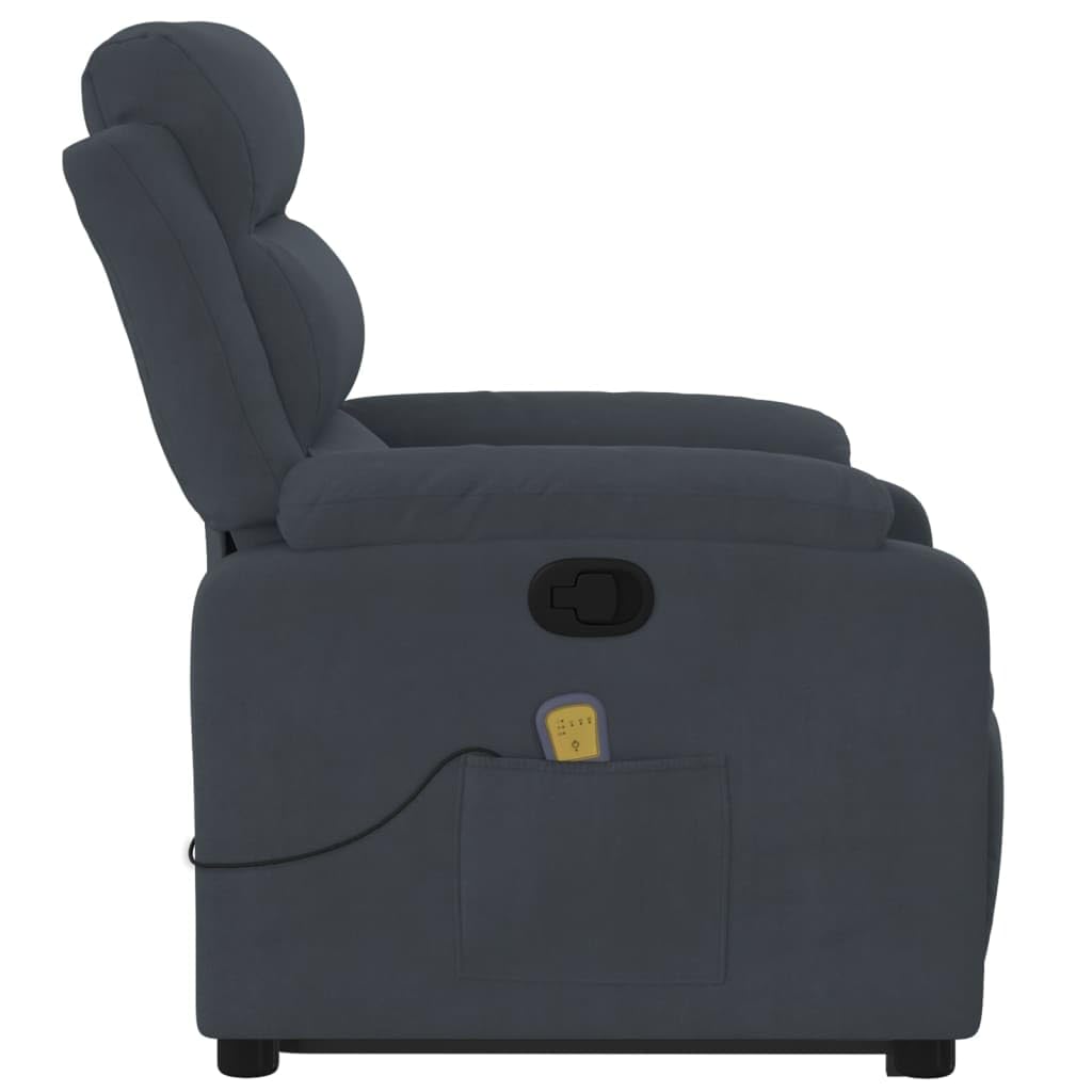 vidaXL Poltrona Alzapersona Reclinabile Grigio Scuro in Velluto