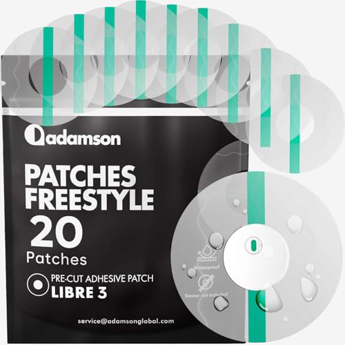 Protection Capteur Diabete x20 - Freestyle Libre 3 - Transparent, Durable, Sans Colle au Centre, Facile à Appliquer et à Retirer, Non Irritant - Idéal pour le Sport,...