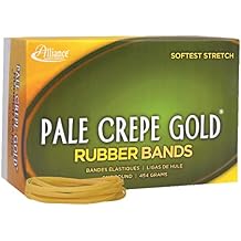 Alliance Rubber 20335 Pale Crepe Gold Rubber Bands Size #33, 1 lb Box Contains Approx. 970 Bands 3 1/2" x 1/8", Golden Crepe
