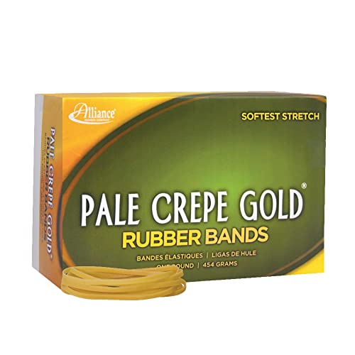 Alliance Rubber 20335 Pale Crepe Gold Rubber Bands Size #33, 1 lb Box Contains Approx. 970 Bands (3 1/2