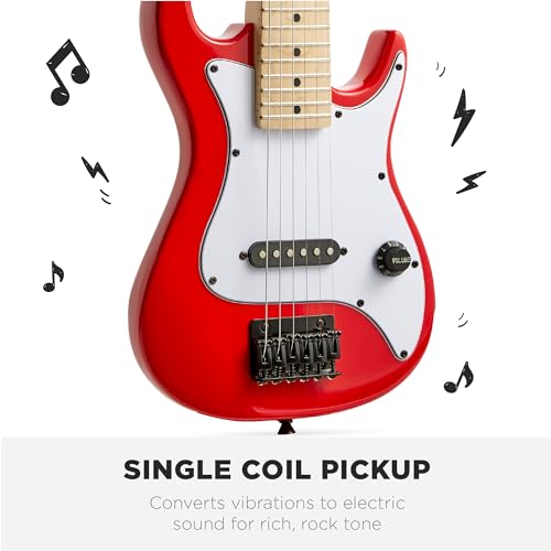 Image of Best Choice Products 30in Kids Electric Guitar Beginner Starter Kit w / 5W Amplifier, Strap, Gig Bag, Strings, Picks - Metallic Red