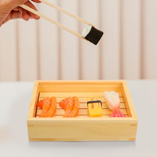 Plato rectangular de madera para sushi 23x18.5 cm miniatura 6