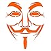 ADESIVO ANONIMUS - ADATTO PER FINESTRE - MURIE PARETI - VETRI - MOBILI - AUTO - CUCINA - MASCHERA BAFFI - V PER VENDETTA - ANONYMOUS MASK - Decorazione Parete Camera da Letto - ARANCIONE 16 X 14 CM