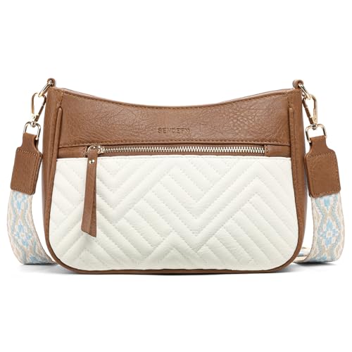 SENDEFN Crossbody Bags for Women Trendy, Vegan Leather Purses Medium Crossbody Purses Shoulder HandbagsTravel with Wide Strap