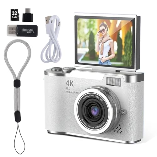 Image of HuiJuKeJi Digital Camera,1080P HD,48MP Digital Point & Shoot Camera,2.4 Inch HD Flip Screen with Card