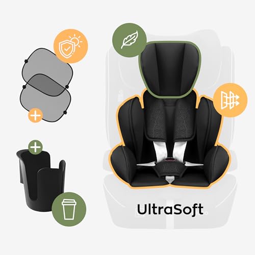 Tulano Zooma 25 fotelik dziecięcy 15-36 kg bez ISOFIX, fotelik samochodowy dla dzieci 76-150 cm, ergonomiczny z regulowanym zagłówkiem i ścieralnym obiciem, wygodne tapczanowanie dla bezpiecznej