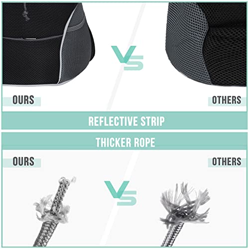 YUDODO-Pet-Dog-Backpack-Carrier-with-Storage-Pockets-Dog-Front-Pack-for-Small-Dogs-Cats-Head-Out-Breathable-Chihuahua-Backpack-for-Hiking-Cycling-Walking-L9-14lbs-Black