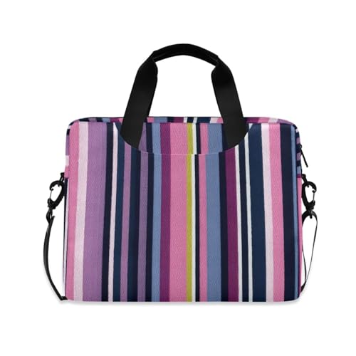 Bolso bandolera para laptop con estampado de rayas coloridas miniatura 1