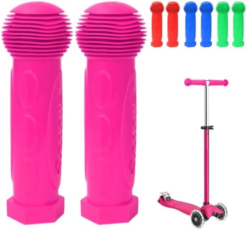 Scooter Handle Grips Compatible with Micro-Anti-Slip,22MM Silica-Gel Material,Pink,1Pair(2pcs)