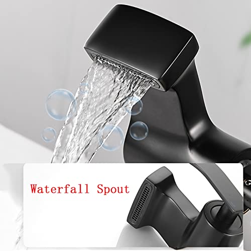 Robinet de lavabo cascade résistant au calcaire mitigeur laiton or durable - 5