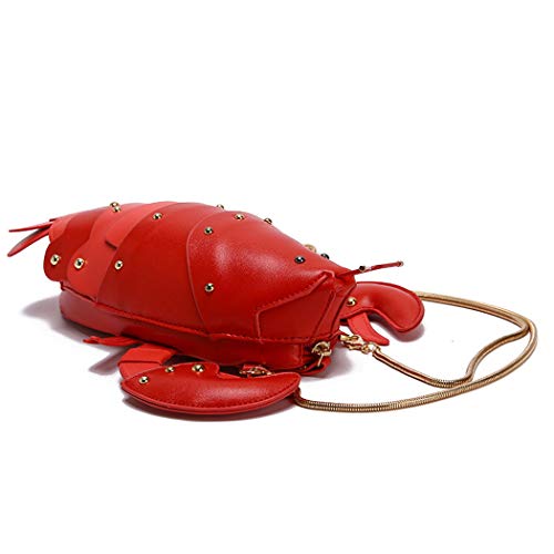 Lobster Shaped Crossbody Bag Purse Women PU Leather Rivets Chic Shoulder Bag Clutch for Girls2