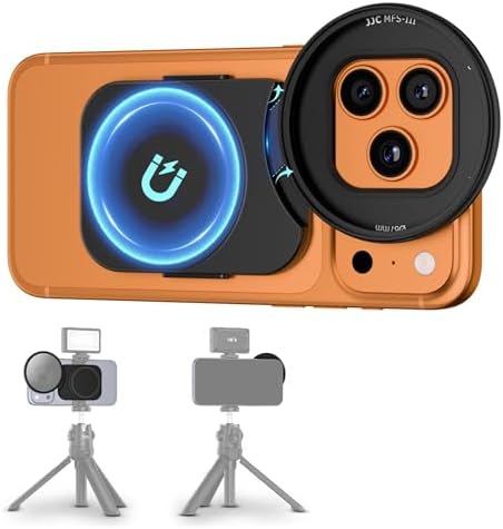 67mm Phone Lens Filter Adapter Mount for iPhone 17 16 15 14 Pro Max Plus Air, Double-Sided Magnetic Phone Lens Filter Ring with 1/4-20" & Cold Shoe Pull-Out to fit 17 Pro Max (No Filters)