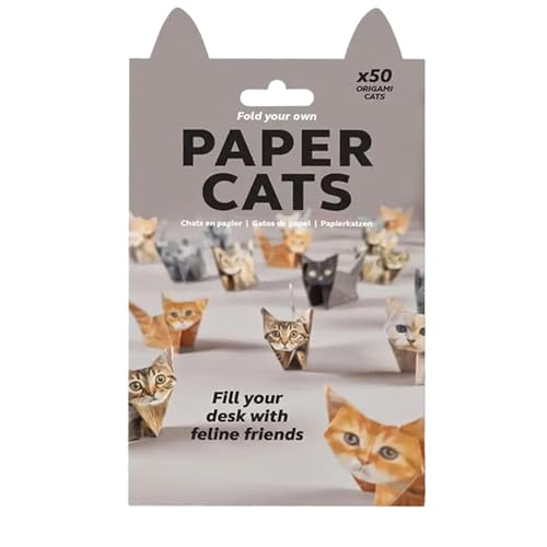 50 Sheets DIY Paper Cats Origami Paper Kit to Fold Cute Cat Figures Desk Origami Cats Decoration Craft Activity for Adults Kids Creative Gift for Kids Adults Cat Lovers