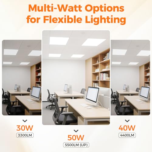 Image of 4 Pack 2x2 LED Flat Panel Light for Drop Ceiling, 5500 LM
