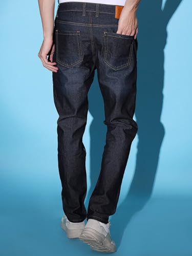 Image of The Indian Garage Co Men Slim Fit Solid Mid-Rise Jeans