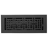 Madelyn Carter Contemporary Vent Cover, Solid Cast Aluminum Interior, Controls Air Flow, 6 x 10 inches (Overall Face: 7.25 x 11.5 inches), Matte Black