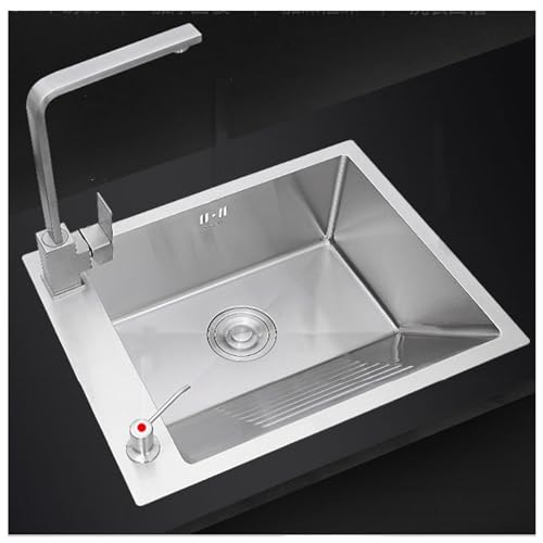 Lavanderia Ripostiglio Lavandino Lavanderia Vasca, Stazione di Lavaggio del lavandino della Lavanderia dell'Acciaio Inossidabile con Il Washboard ed Il Rubinetto di Acqua