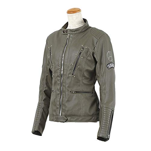 S.O.A.B バイク用ジャケット(レディース) シンセティック レザーメッシュジャケット グレー M SOAB-20