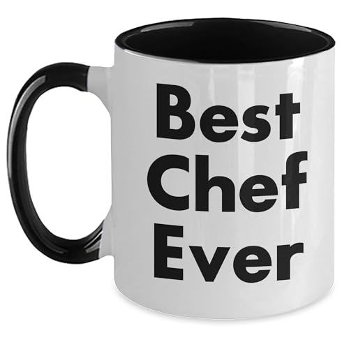 NAPAVI Chefs Make Me Happy, Chef Gifts from Friends, Two Tone Coffee Mugs for Valentine's, Best Chef Ever Quote